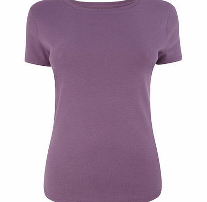 Bhs Purple Short Sleeve Crew Top, deep purple