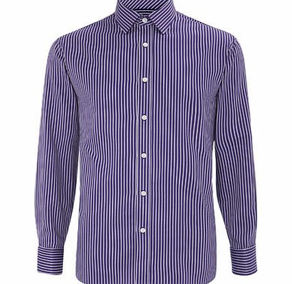 Purple Stripe Double Cuff Shirt, Purple