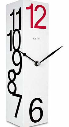 Bhs Red and White Block Acctim Mantel Clock,