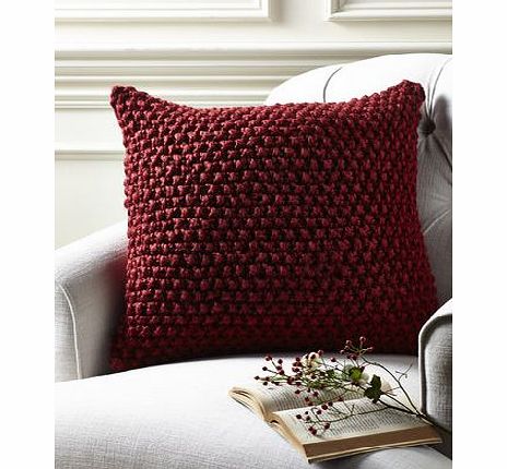 Bhs Red Chunky Knit Cushion, red 1865493874