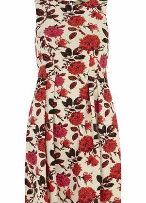 Bhs Red Floral Scuba Dress, red 19122893874