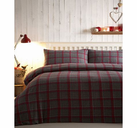 Bhs Red Hudson Brushed Cotton Bedding Set, reds