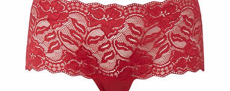Bhs Red Lace Short, red 4803773874