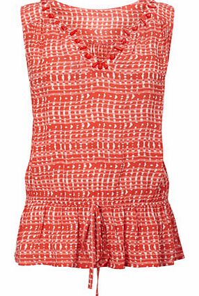 Bhs Red Print Sleeveless Blouse, red 3390830007