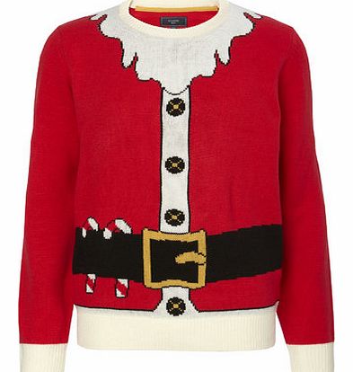 Bhs Red Santa Christmas Jumper, Red BR53E12FRED