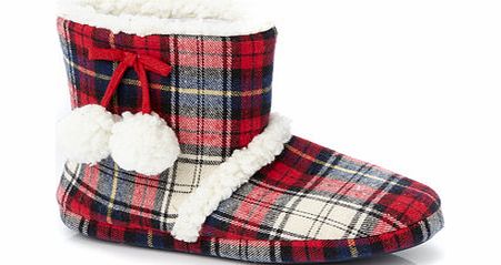 Bhs Red Tartan Bootie Slippers, red 6007060007