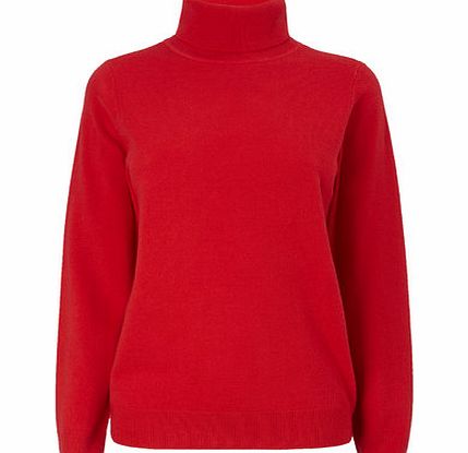 Bhs Scarlet Supersoft Roll Neck Jumper, scarlet