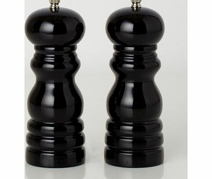 Set of 2 Traditional Wooden Miils, black