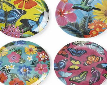 Bhs Set of 4 Beach Shack Round Side Plates, multi