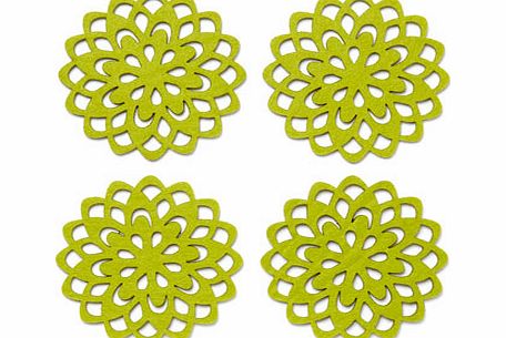 Set of 4 Lime Felt Coasters, lime 9550906253