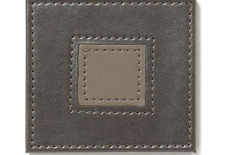 Set of Four Grey Faux Leather Coasters, grey