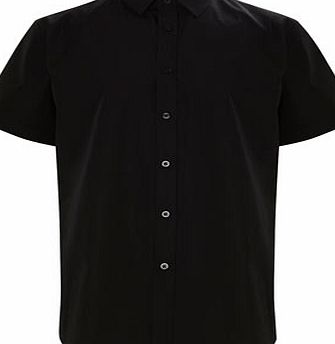 Bhs Short Sleeve Black Point Collar Shirt, Black