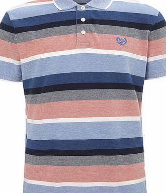 Bhs Short Sleeve Block Stripe Pique Polo Shirt,