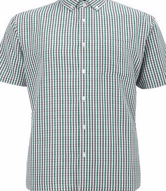 Bhs Short Sleeve Green Check Shirt, Green BR51S15GGRN