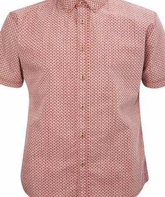 Bhs Short Sleeve Printed Shirt, Red BR51T06GRED