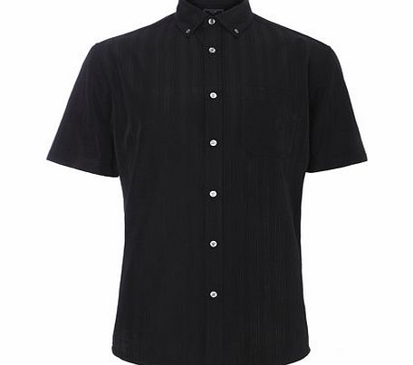Bhs Short Sleeve Textured Shirt, Black BR51P21FBLK
