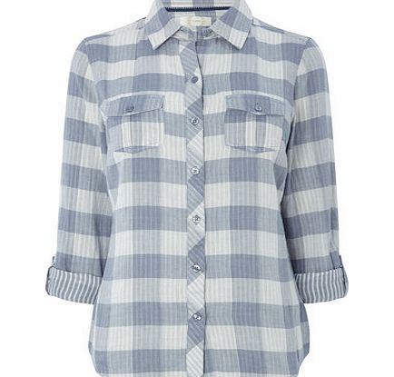 Bhs Silver Blue Checked Shirt, silver blue 3391542198
