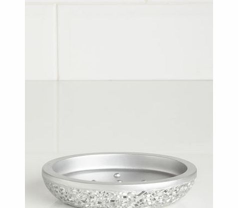 Silver Crackle Mosaic Soap Dish, silver 1929420430