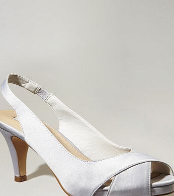 Bhs Silver Cross Over Sling Bridesmaid Shoes, silver