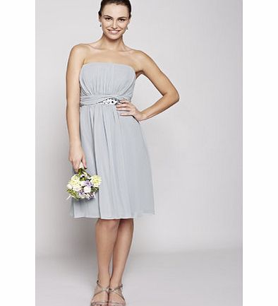 Bhs Silver Daisy Short Bridesmaid Dress, grey