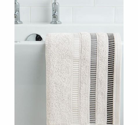 Silver Linear weft hand towel, silver 1925630430