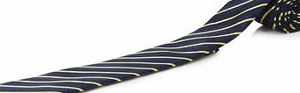 Bhs Slim Navy Gold Stripe Tie, Blue BR66D79GNVY