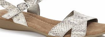 Bhs Snake Wide Fit Cross Over Comfort Sandals, snake