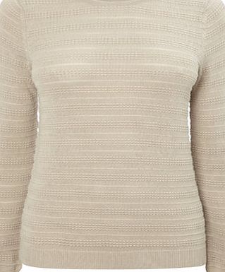Bhs Stone Petite Textured Stitch Jumper, stone