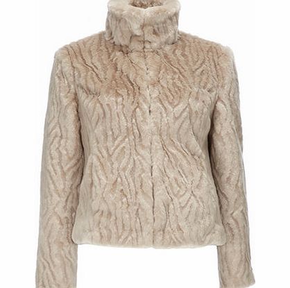 Bhs Stone Short Faux Fur Jacket, stone 12033372730