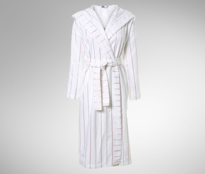 Stripe detail towelling hooded robe