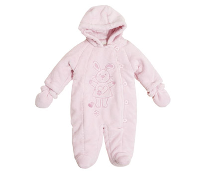 bhs Super soft embroidered bunny pramsuit