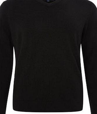 Bhs Supersoft Black V Neck Jumper, BLACK BR53A12GBLK