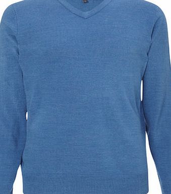 Bhs Supersoft Blue V Neck Jumper, Blue BR53A13FBLU