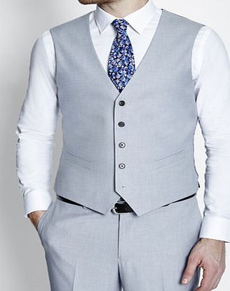 Bhs Tailored Silver 3 Piece Waistcoat, Grey