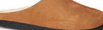 Bhs Tan Borg Lined Memory Foam Mule Slippers, Brown