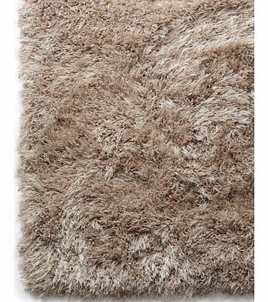 Bhs Taupe Capri shaggy shimmer rug 100x150cm, taupe