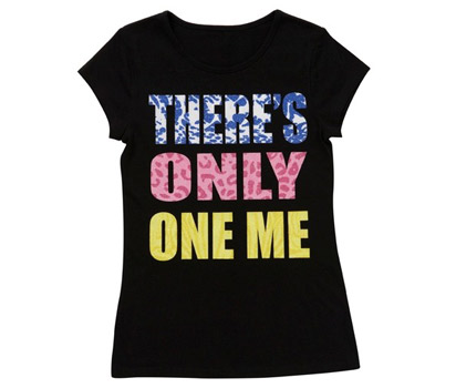 bhs There` only one me slogan tee