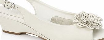 Bhs TLC Beige Wide Fit Flower Formal Wedge Sandal