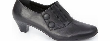 TLC Black Wide Fit Button Trouser Shoe, black