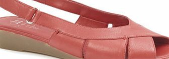 Bhs TLC Red Wide Fit Cross Over Sling Sandals, red