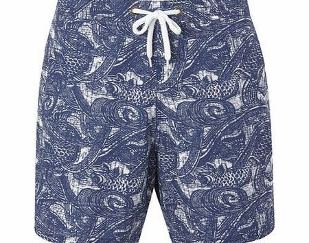 Bhs Trait Koi Carp Swim Shorts, Blue BR57C06GBLU