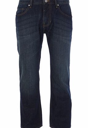Bhs Trait Mens Dirty Tint Bootcut Jeans, Blue