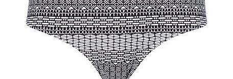 Bhs Tribal Stripe Print Bikini Bottoms, black/white