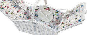 Bhs Vintage Floral 4 Person Flap Hamper, white