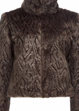 Bhs Wallis Mocha Short Faux Fur Jacket, mocha