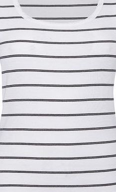 Bhs White/black Stripe Rib Vest, white/black