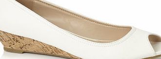 Bhs White Cork Demi Wedge Sandal, white 2846090306