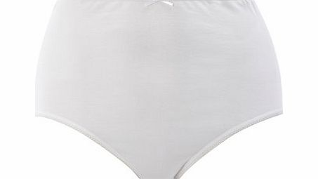 Bhs White Cotton Full Brief, white 4803840306