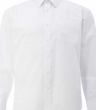 Bhs White Easy Care Long Sleeve Regular Fit Shirt,