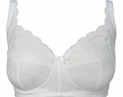 White Jacquard and Lace Total Support Non-Wired